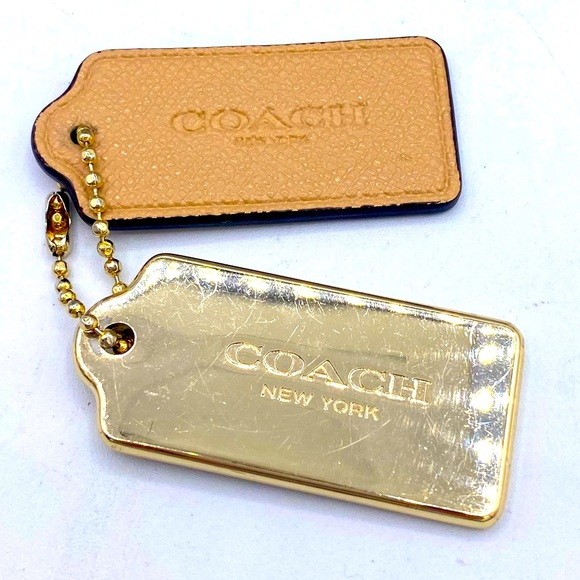 Coach Two Keychains A Gold One And Tan One Coach New York Is On The Front - Picture 5 of 5
